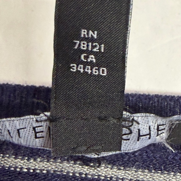 Eileen Fisher Navy Striped Knit oversized sweater medium - Picture 6 of 8